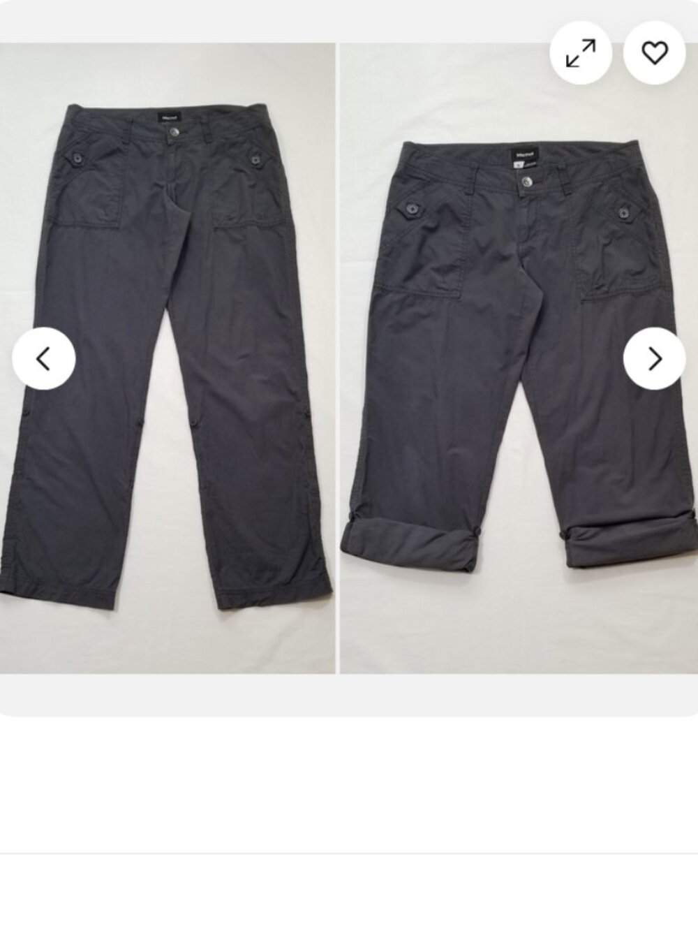 MARMOT Style #D56630 Convertible Roll Up Pants 6950E1M